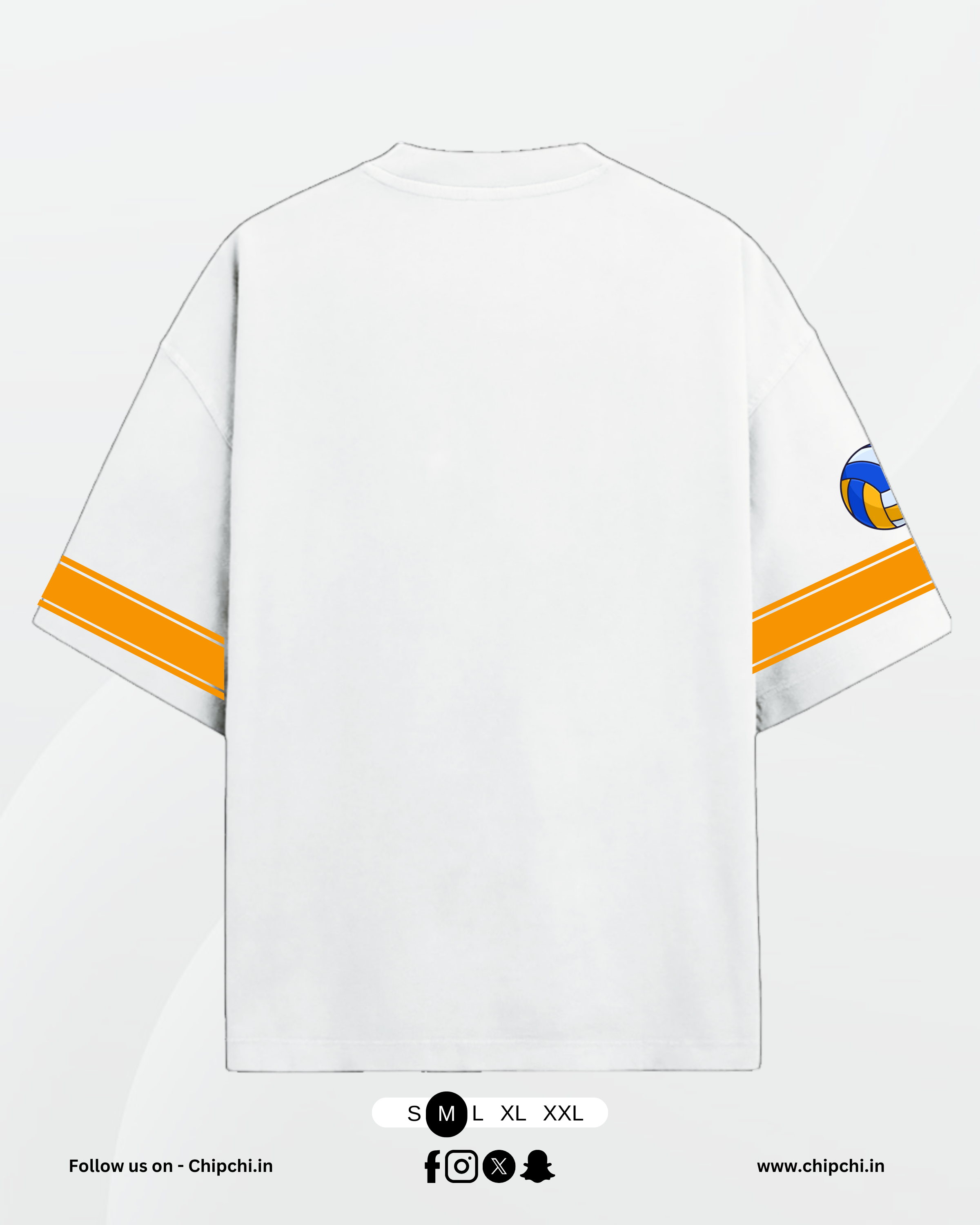 Haikyuu Setter Stripe Oversized Tee – White/Orange