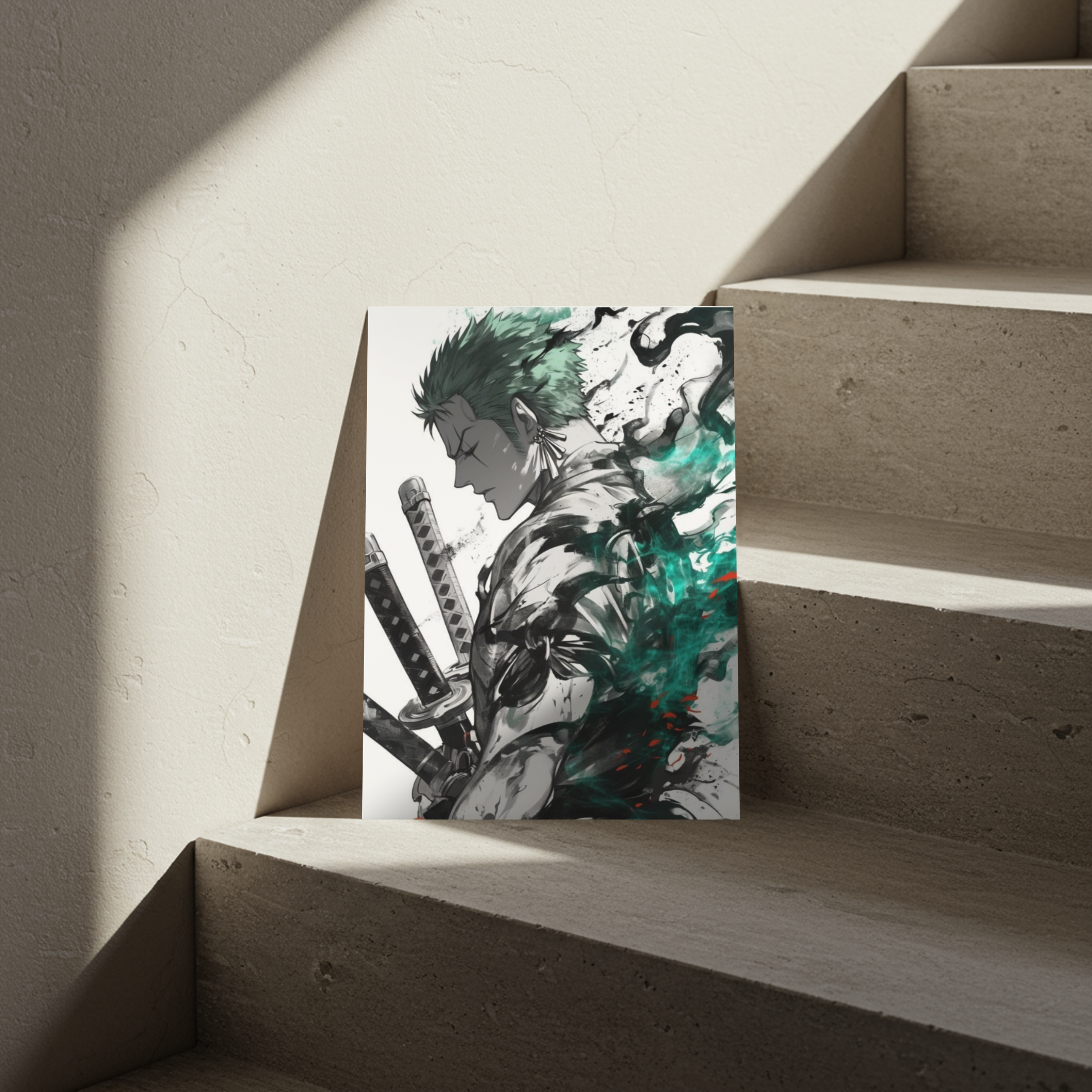 Roronoa Zoro "King of Hell" Green Haki Edition – Premium One Piece Metal Poster