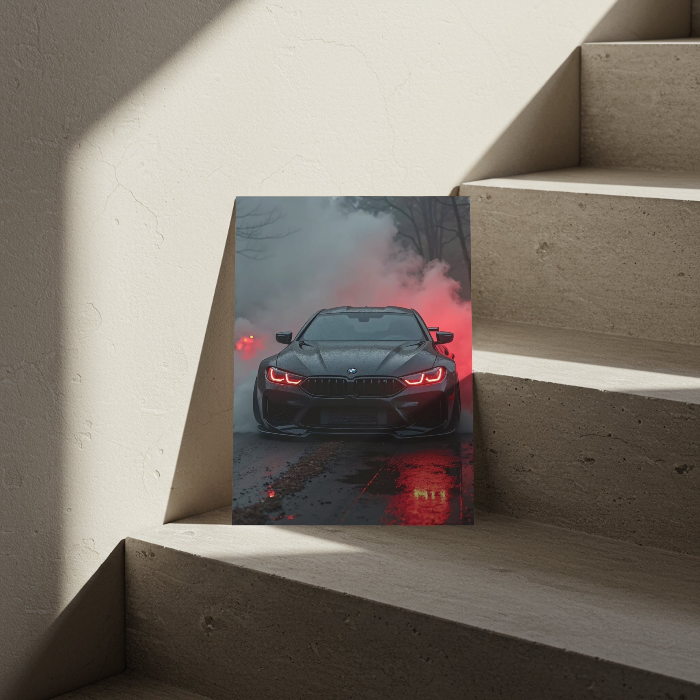 BMW M-Series "Crimson Drift" Demon Eyes Edition – Premium Automotive Metal Poster