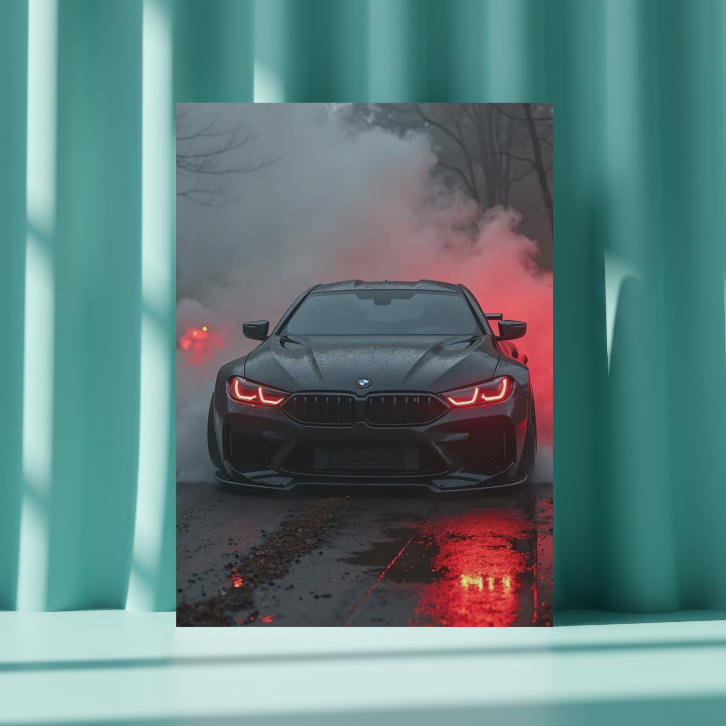 BMW M-Series "Crimson Drift" Demon Eyes Edition – Premium Automotive Metal Poster