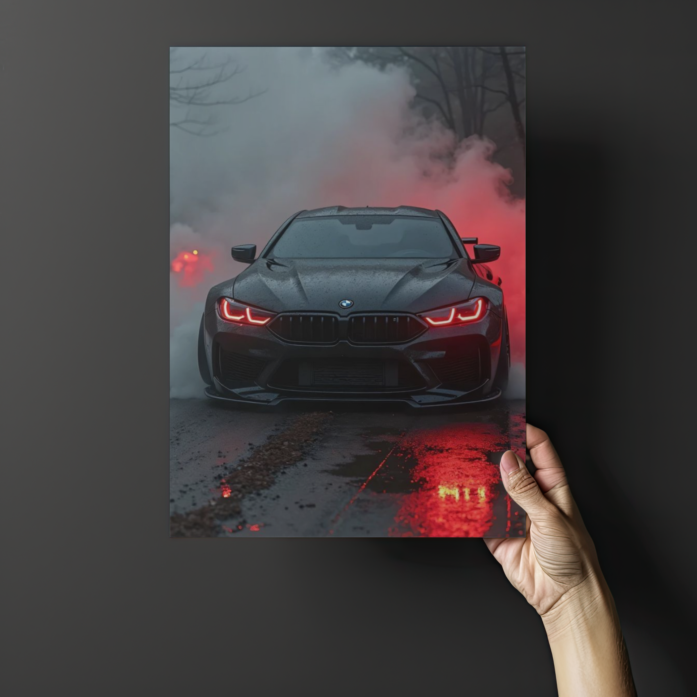 BMW M-Series "Crimson Drift" Demon Eyes Edition – Premium Automotive Metal Poster