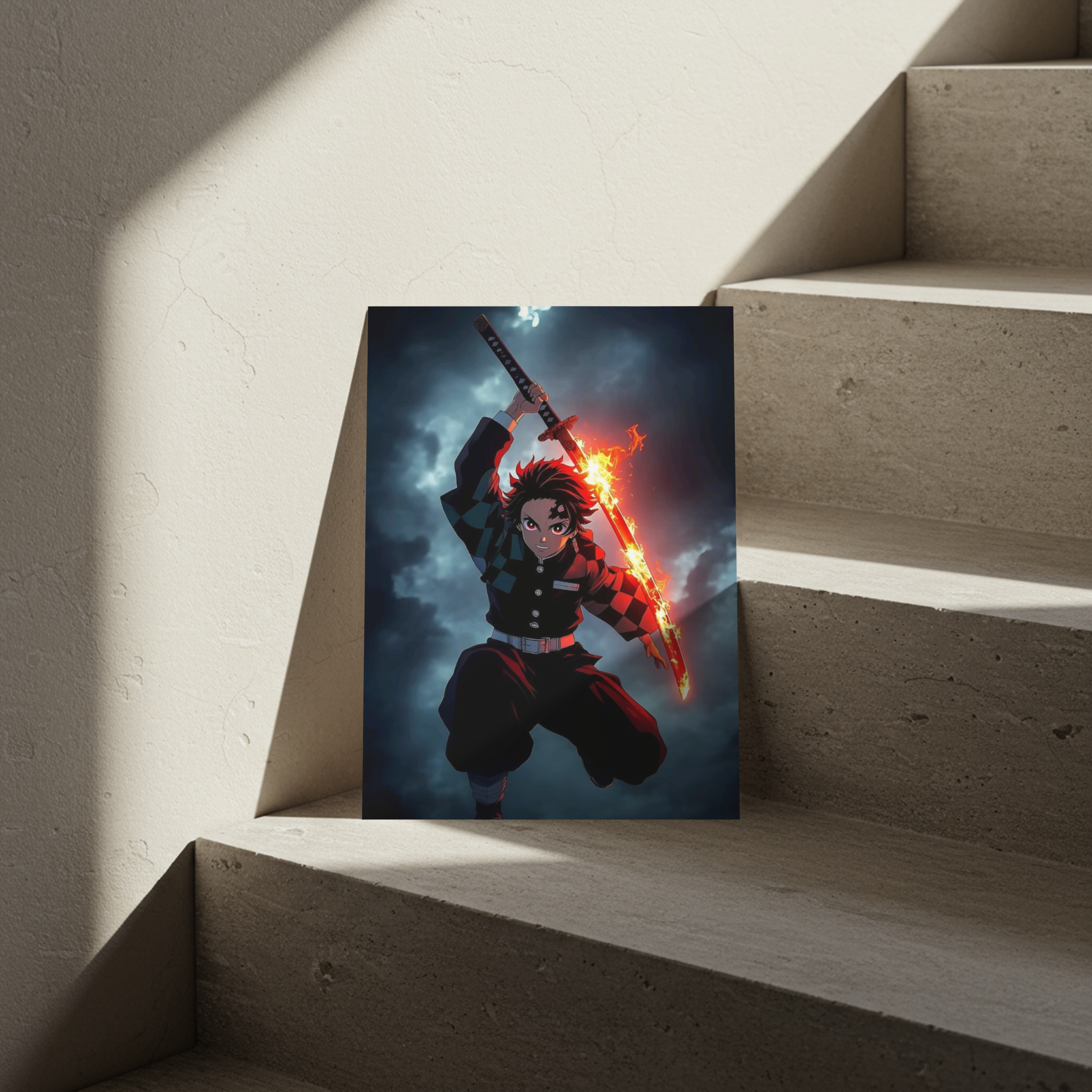 Tanjiro Hinokami Kagura Metal Print – Demon Slayer High-Gloss Steel Poster