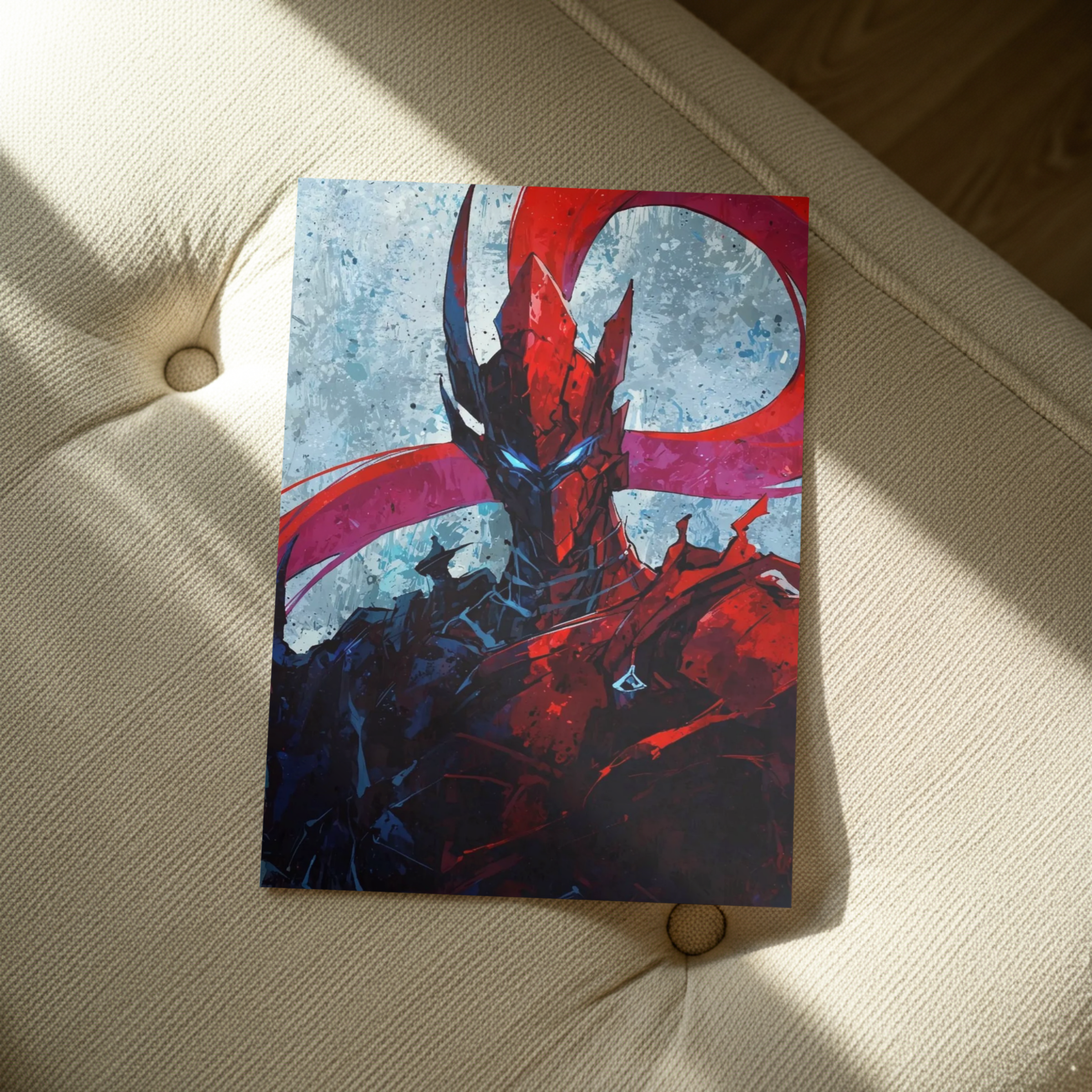 Igris the Red Metal Poster – Solo Leveling Blood-Red Commander Steel Wall Art