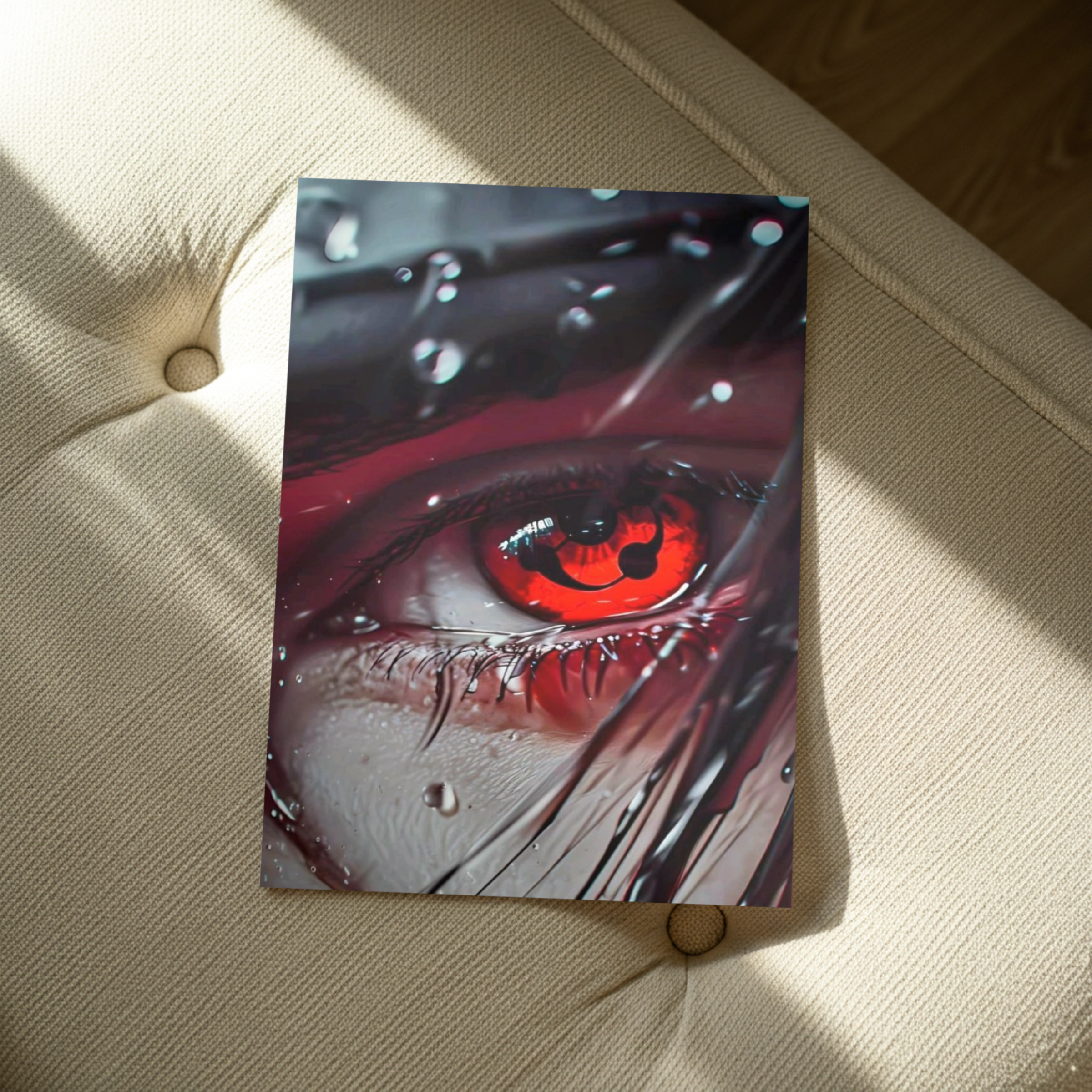 Sharingan "Sorrow of the Uchiha" – Premium Anime Metal Poster