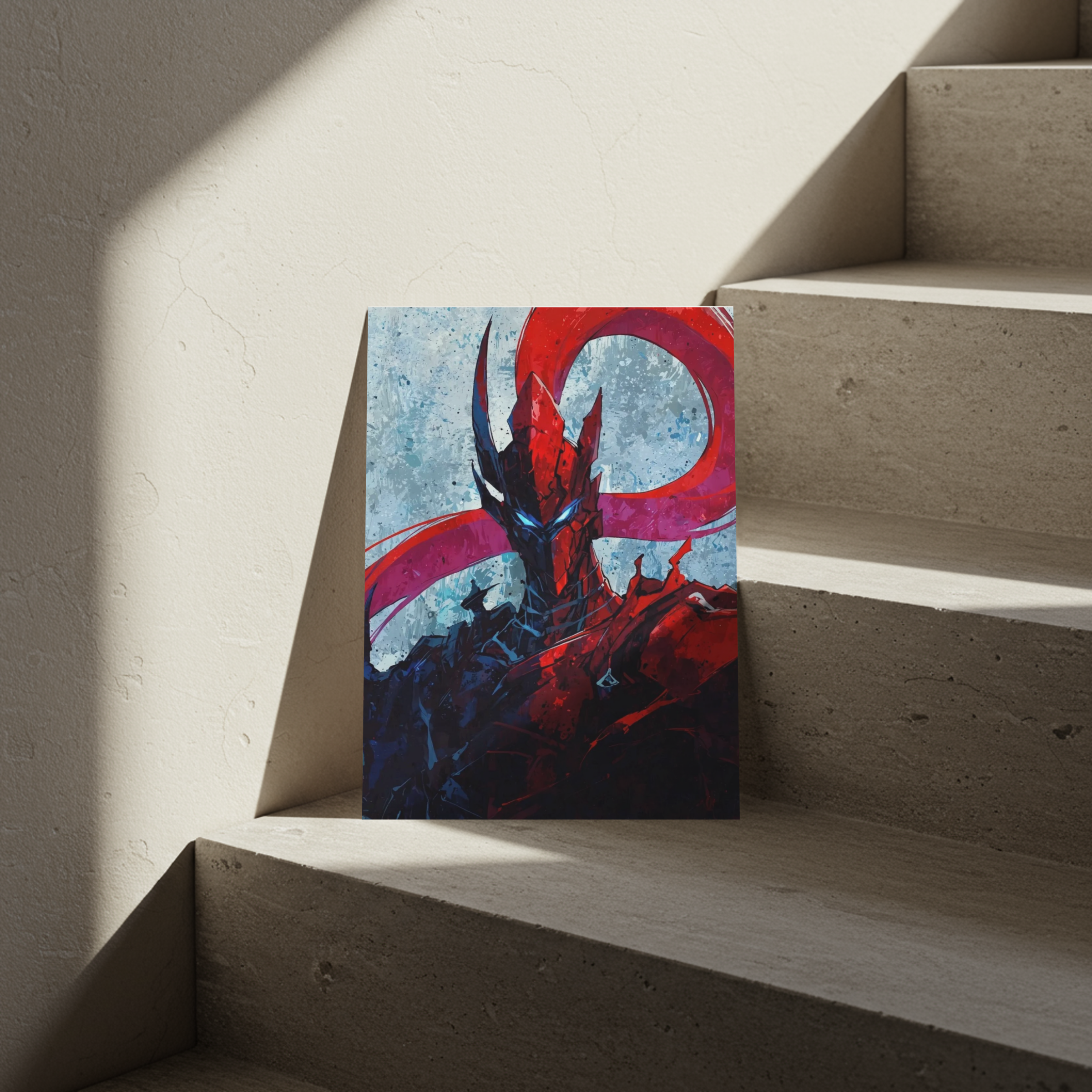 Igris the Red Metal Poster – Solo Leveling Blood-Red Commander Steel Wall Art
