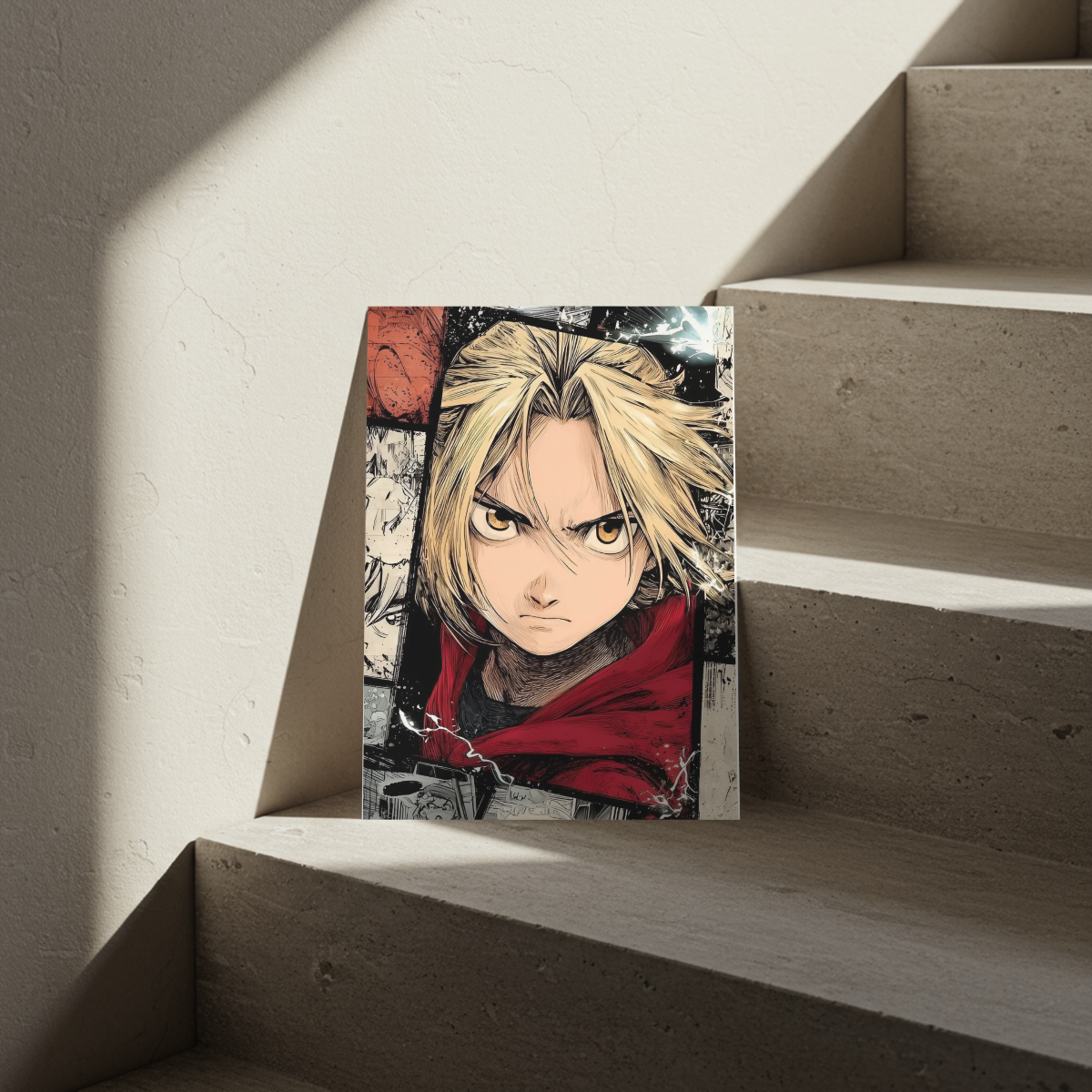 Edward Elric "Alchemist's Resolve" Manga Panel Edition – Premium Anime Metal Poster