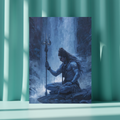 Meditating Lord Shiva by Waterfall Metal Poster – Mystical Mahadev Metal Poster