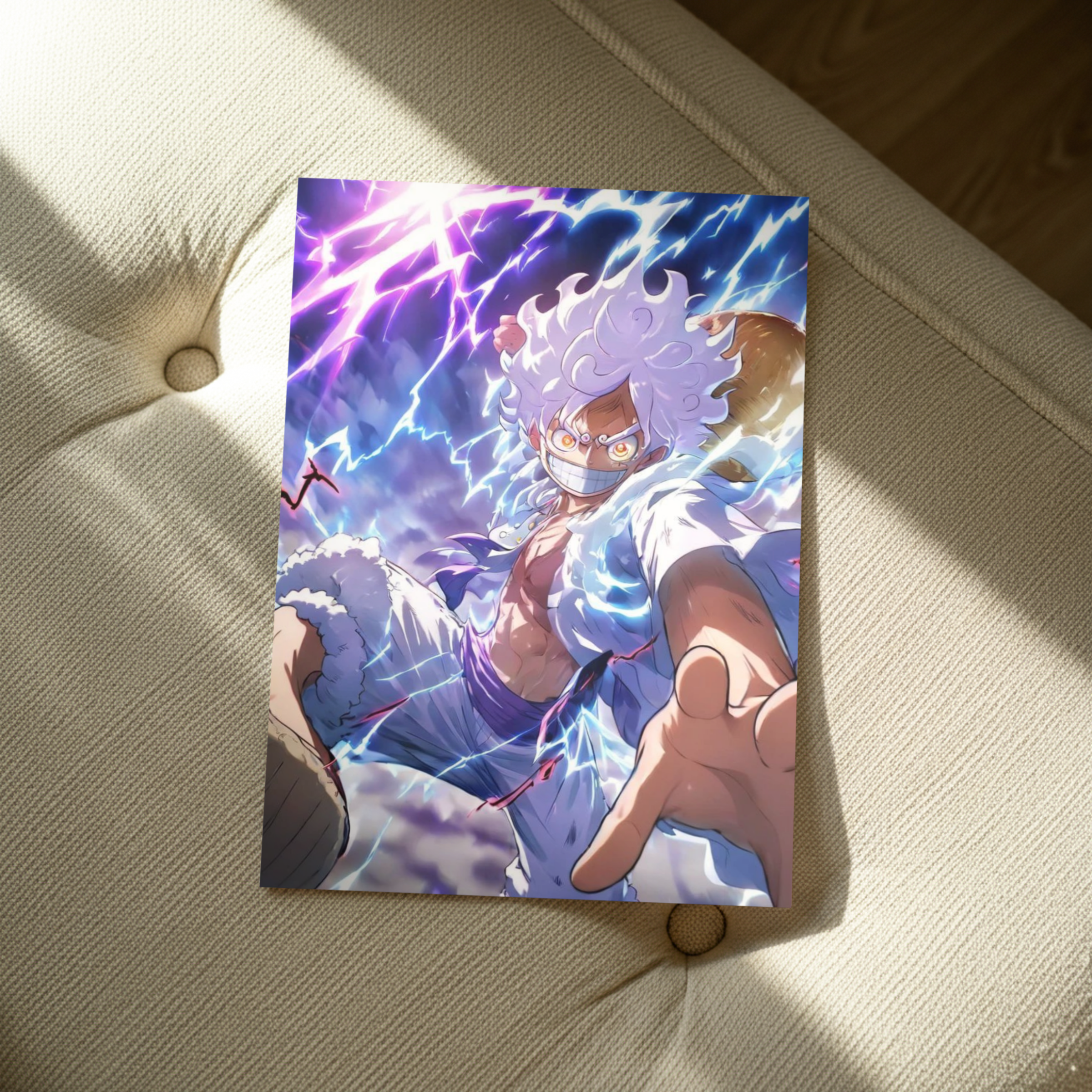 Luffy Gear 5 "Sun God Nika" Awakening – Premium One Piece Metal Poster