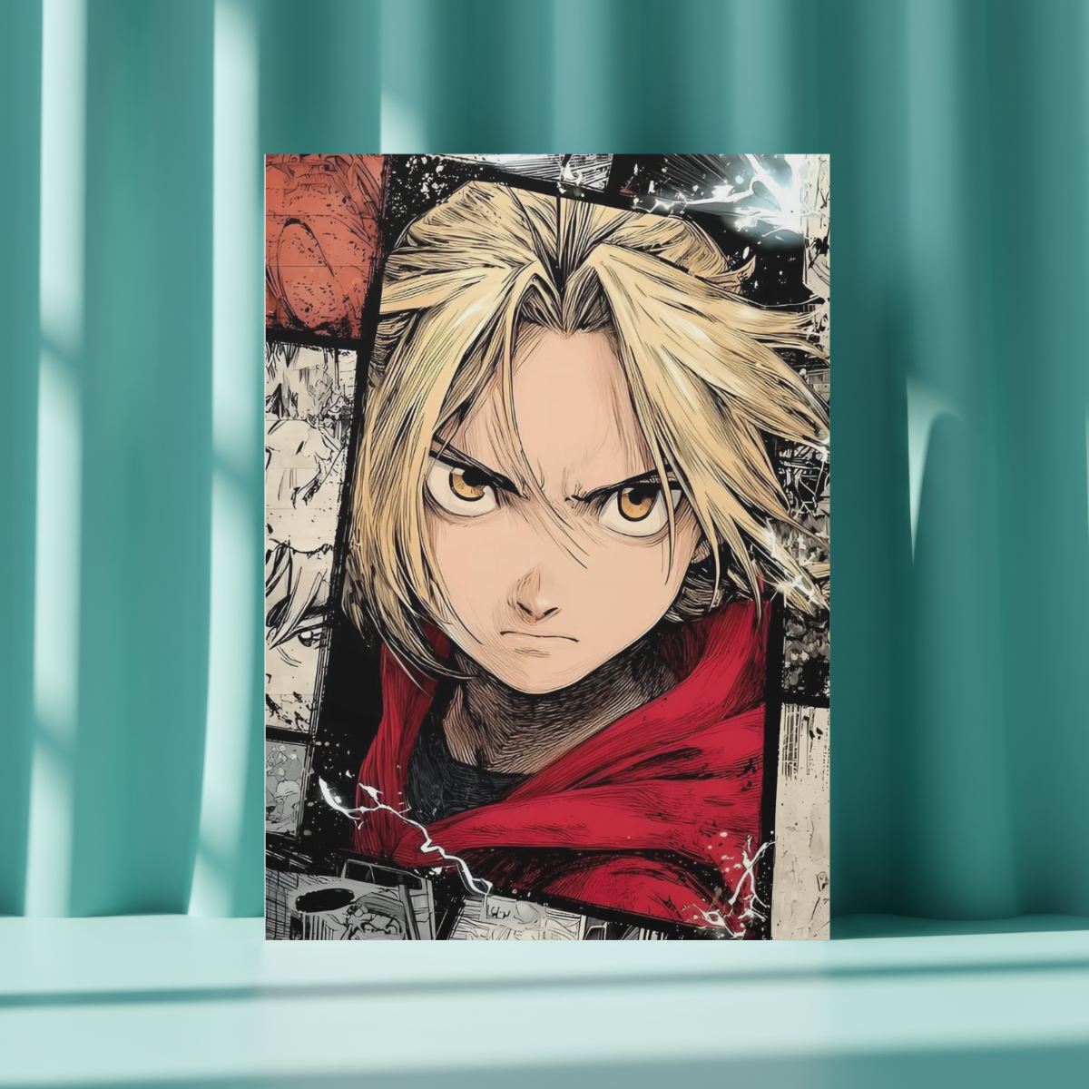 Edward Elric "Alchemist's Resolve" Manga Panel Edition – Premium Anime Metal Poster