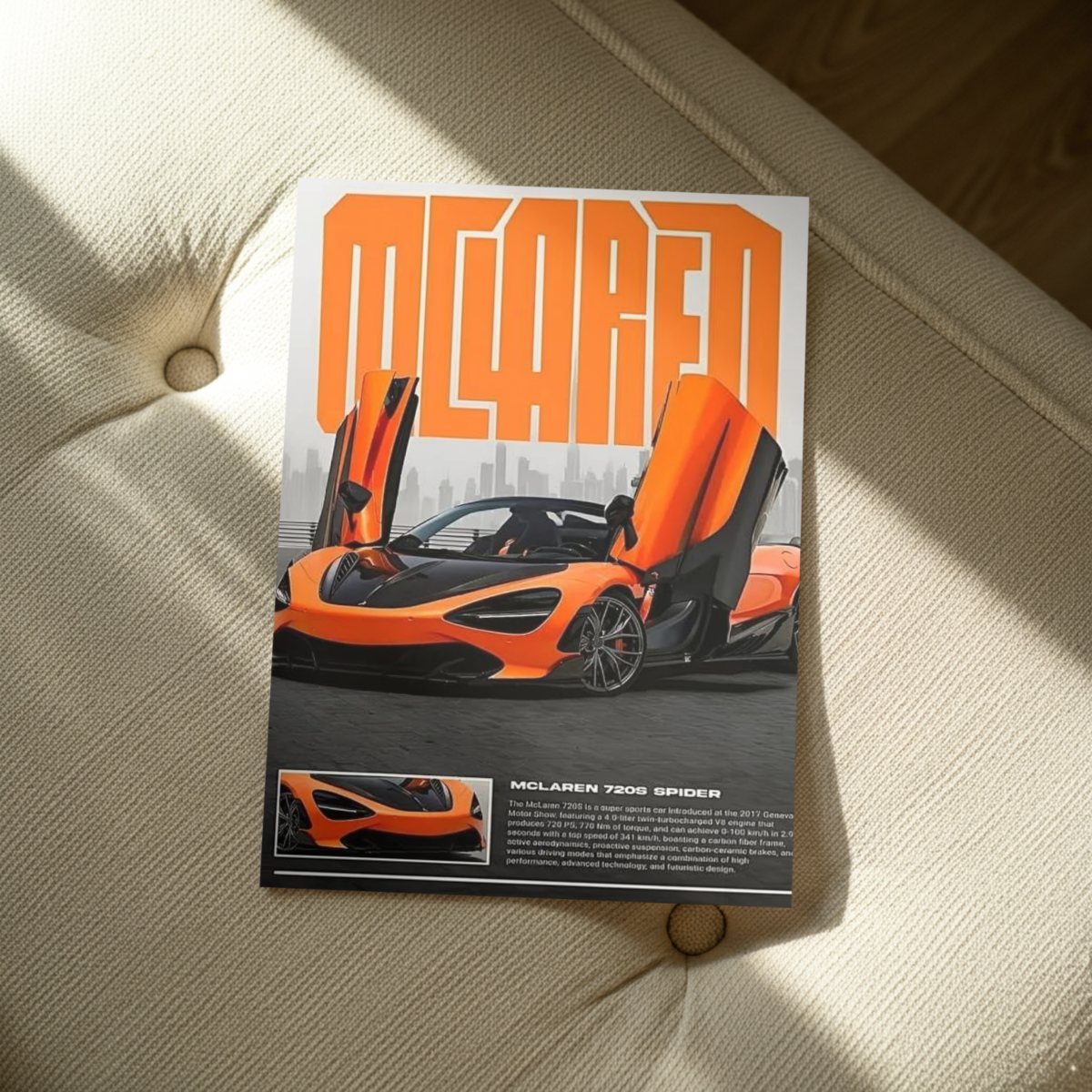 McLaren 720S Spider "Exotic Aero" Spec Sheet – Premium Automotive Metal Poster