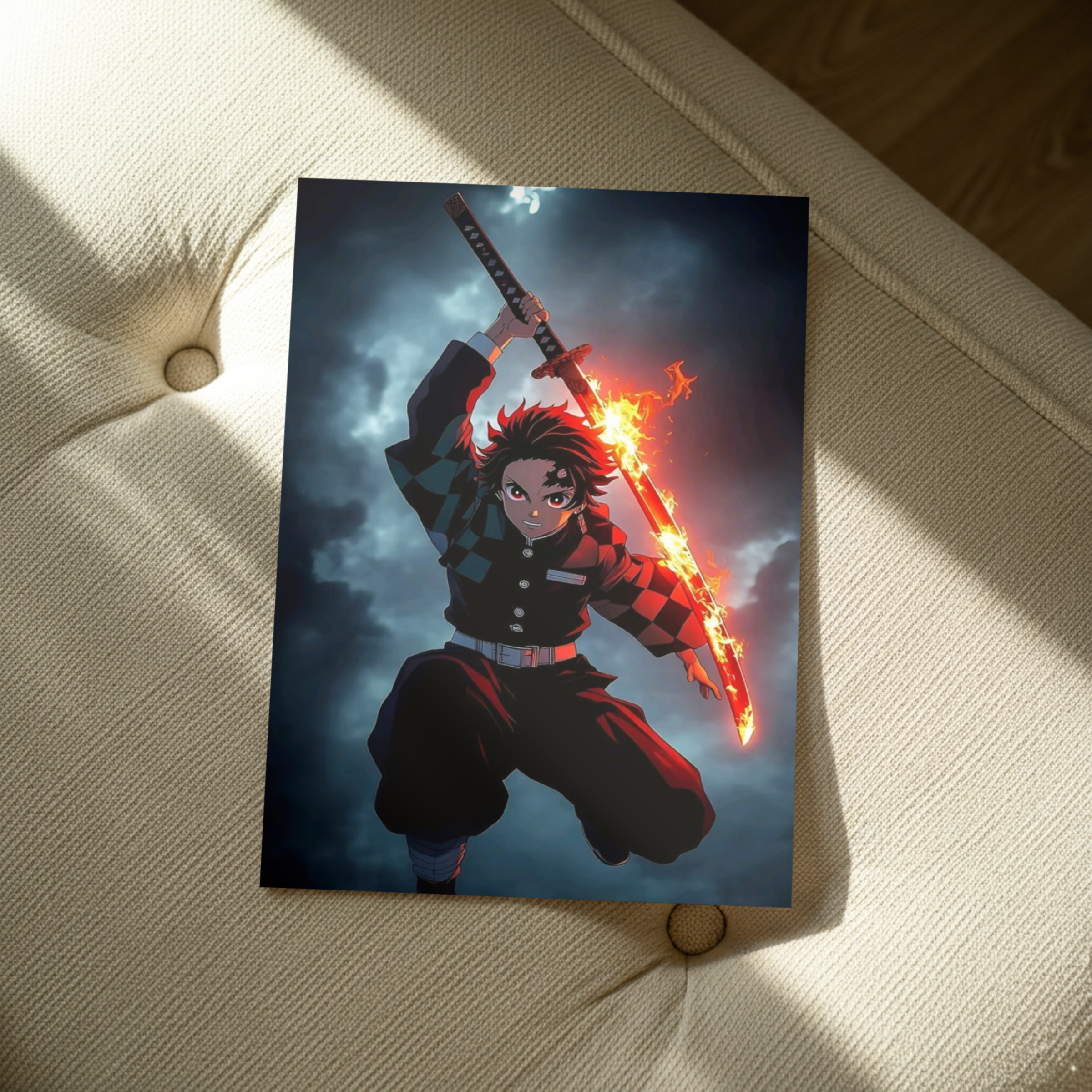 Tanjiro Hinokami Kagura Metal Print – Demon Slayer High-Gloss Steel Poster