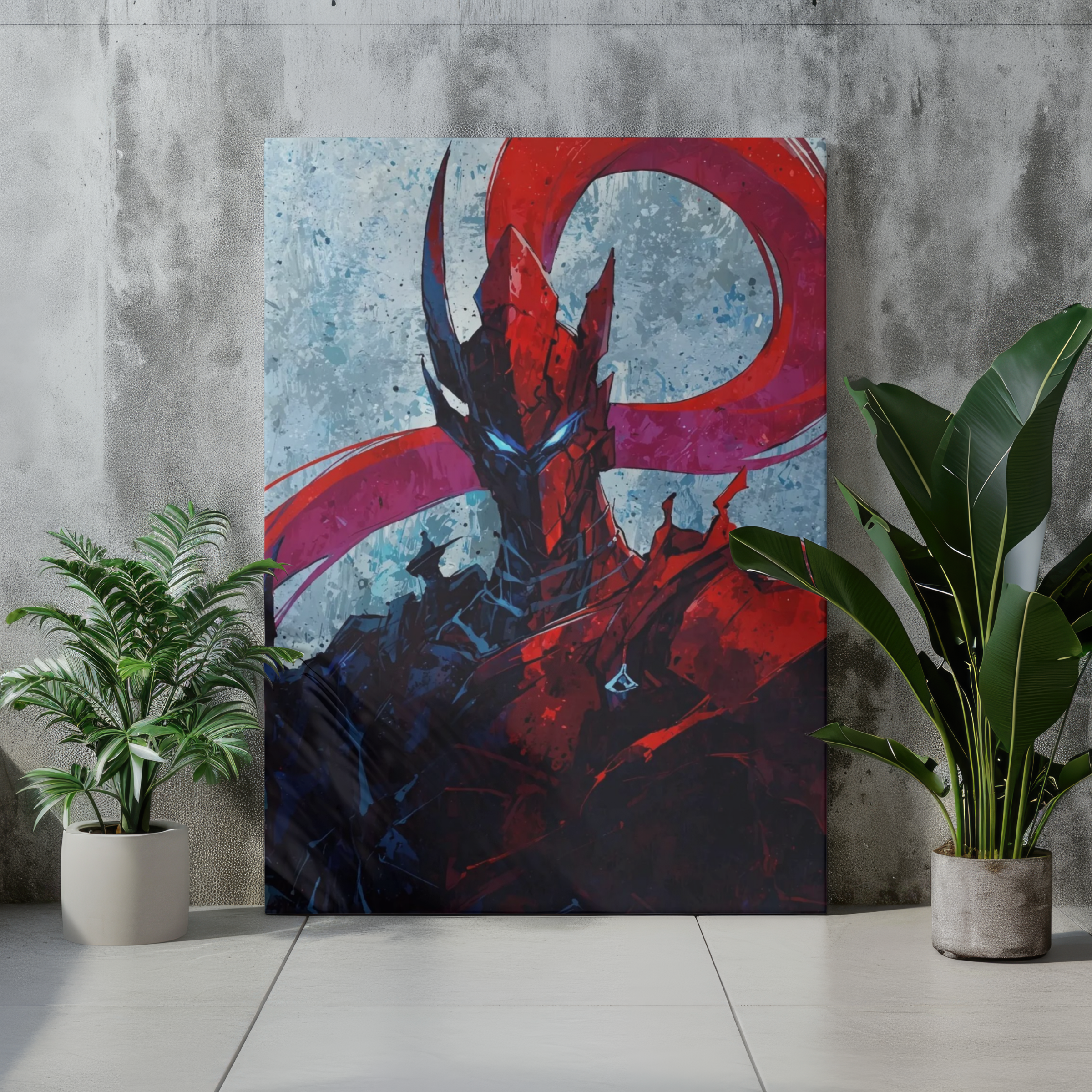 Igris the Red Metal Poster – Solo Leveling Blood-Red Commander Steel Wall Art