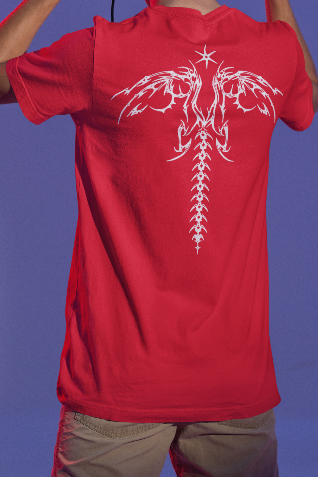 Spinefall Tattoo Art Back Print Tee