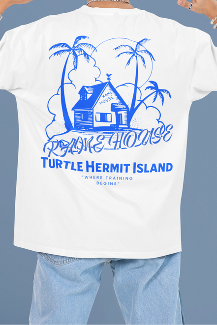 Kame House Oversized Tee – Turtle Hermit Island