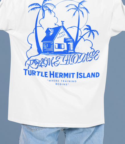 Kame House Oversized Tee – Turtle Hermit Island