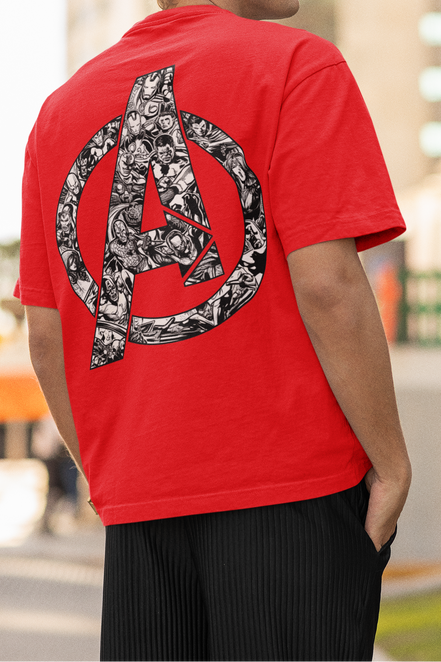 Oversized French Terry T-Shirt| Avengers Assemble Comic