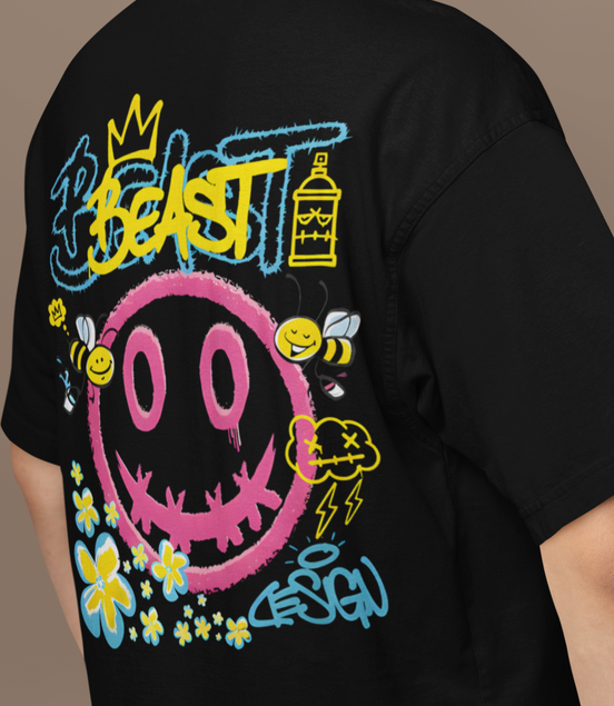 'Neon Beast' Oversized Tee (Lycra Blend)
