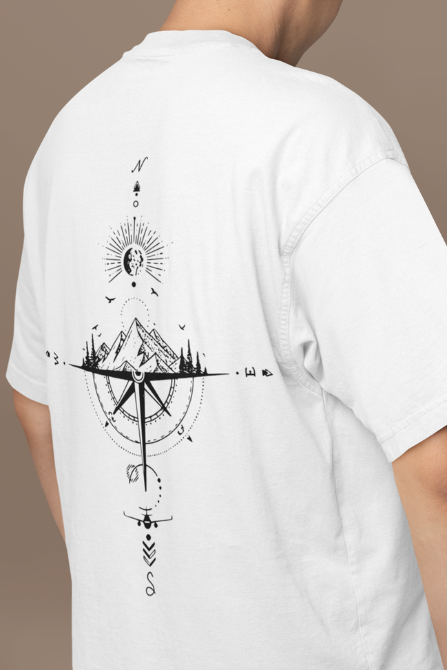 Wanderlust Compass: 240 GSM French Terry Tee
