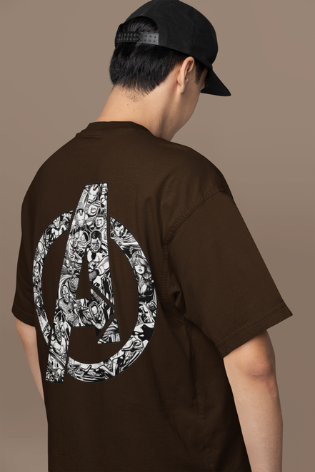 Oversized French Terry T-Shirt| Avengers Assemble Comic