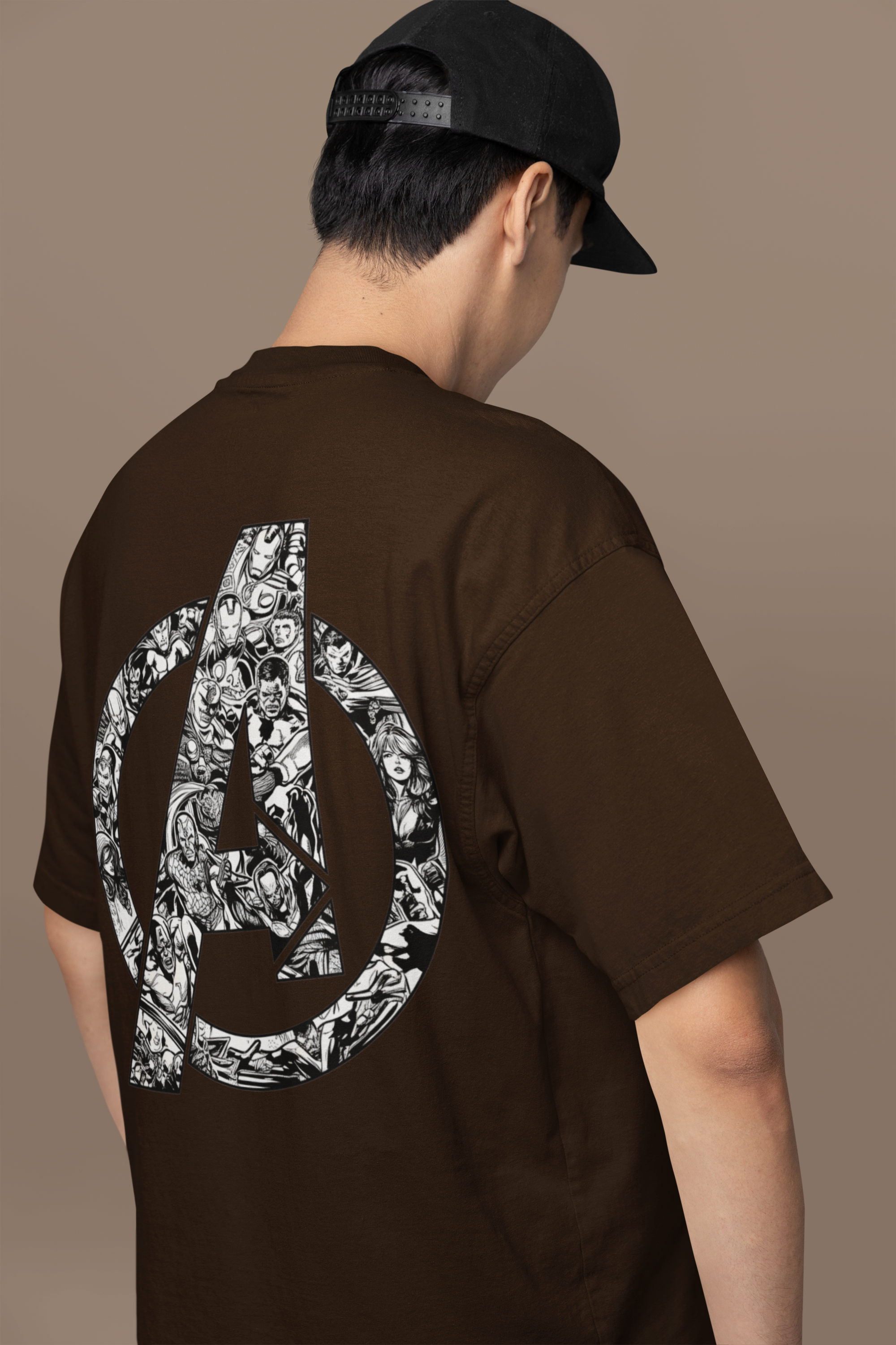 Oversized French Terry T-Shirt| Avengers Assemble Comic