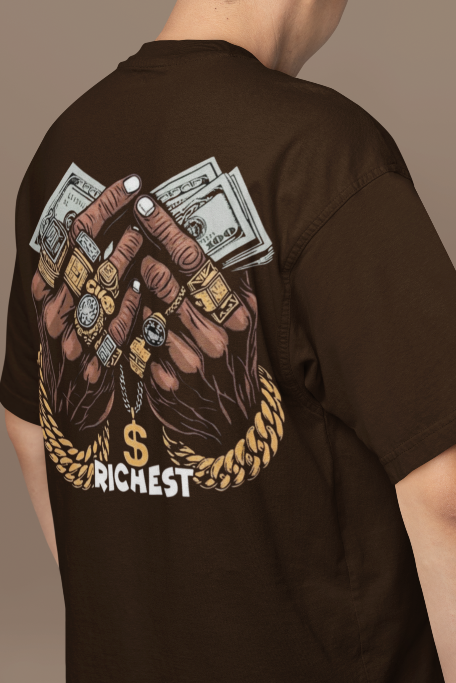 'Richest Hands' Heavyweight Oversized T-Shirt