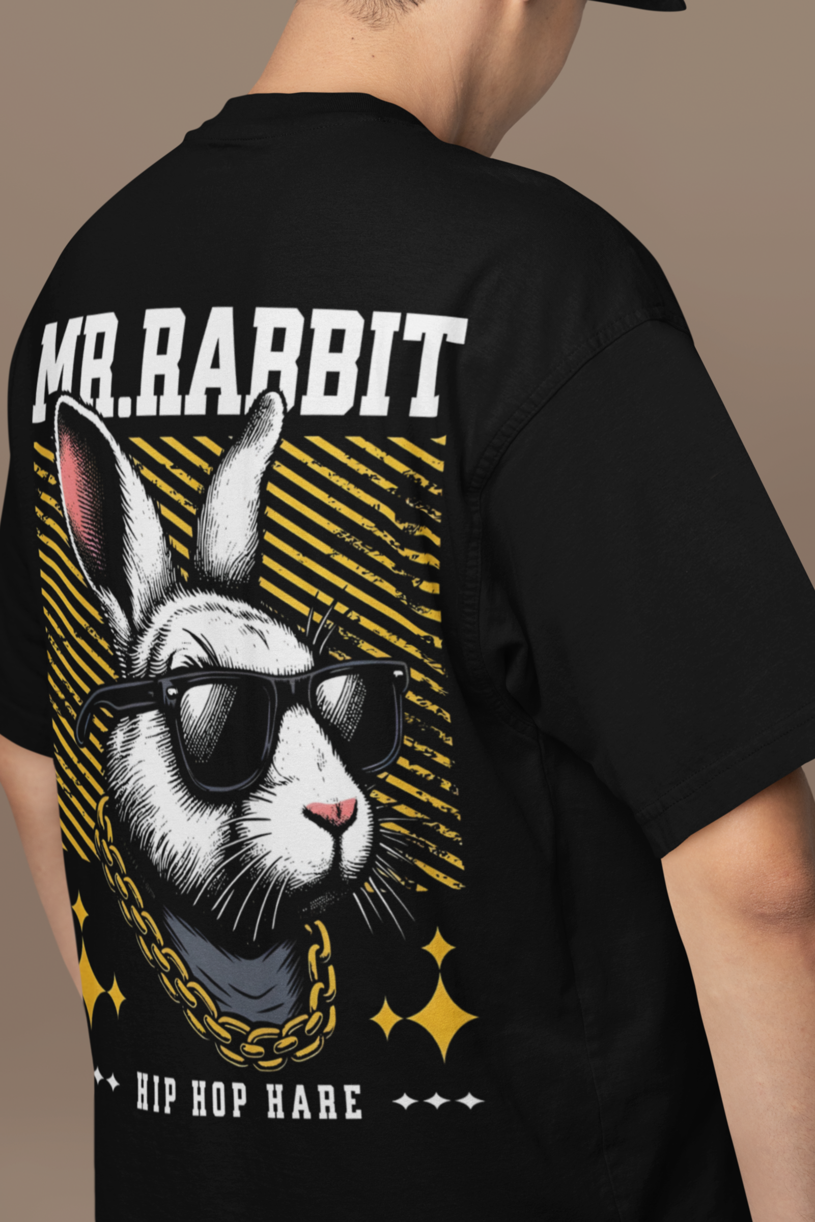 'Hip Hop Hare' Heavyweight Oversized T-Shirt