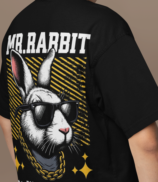 'Hip Hop Hare' Heavyweight Oversized T-Shirt