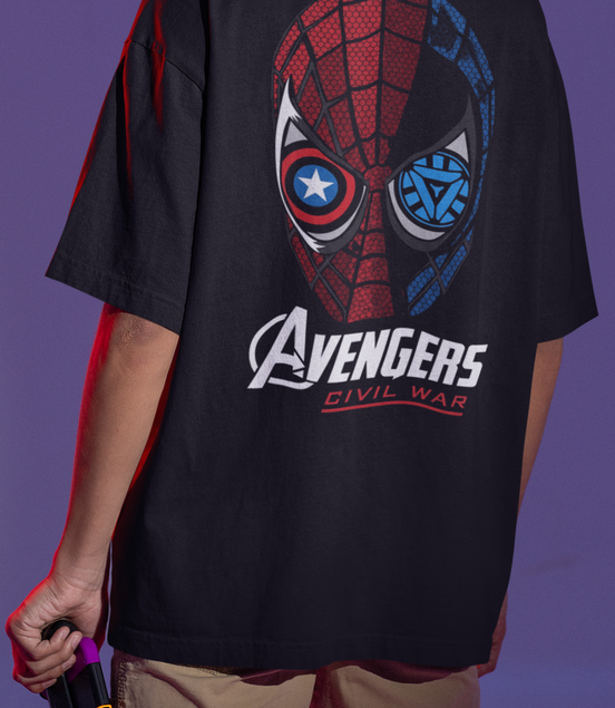 Civil War: Divided Hero Spider-Man Tee