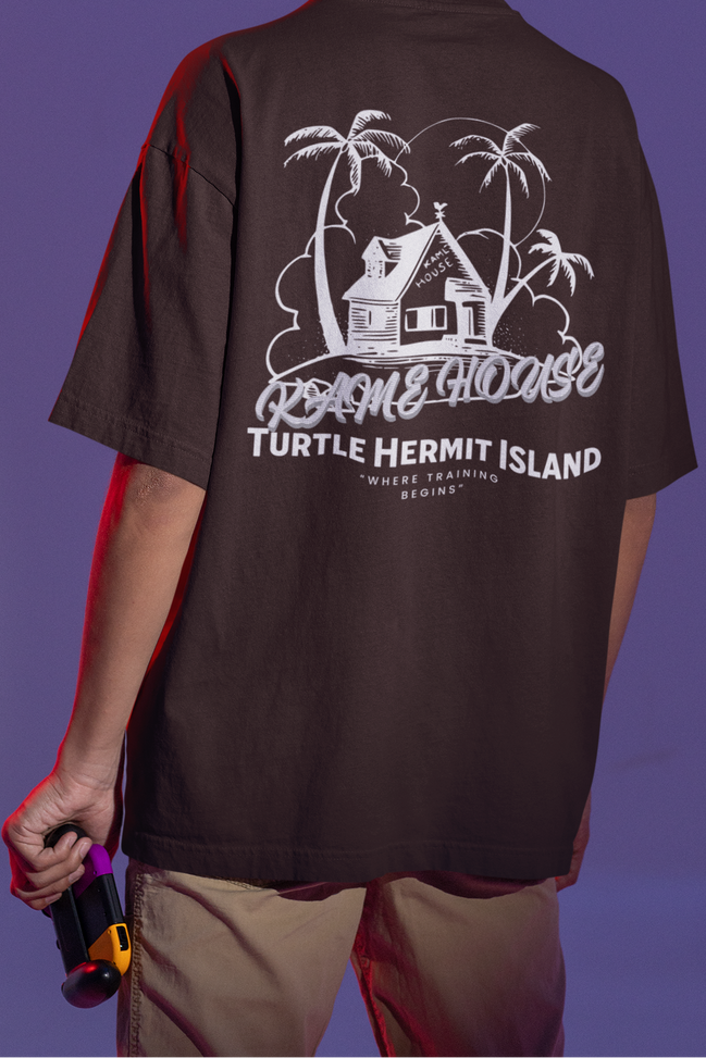 Kame House Oversized Tee – Turtle Hermit Island
