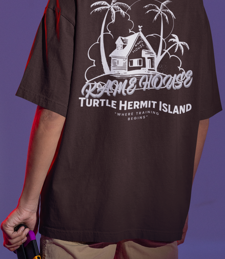 Kame House Oversized Tee – Turtle Hermit Island