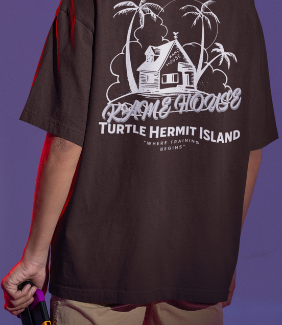 Kame House Oversized Tee – Turtle Hermit Island