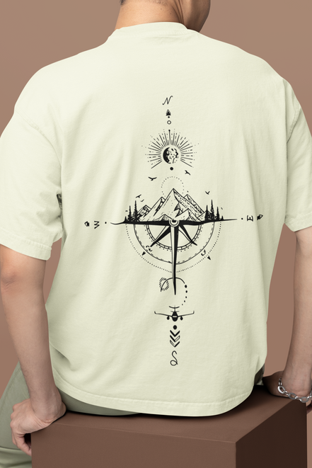 Wanderlust Compass: 240 GSM French Terry Tee