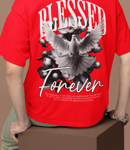 "Blessed Forever" Oversized Graphic Tee