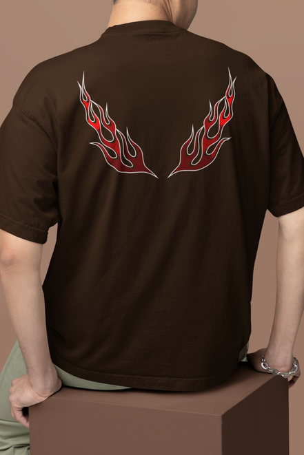 'Tribal Flame' Heavyweight Oversized T-Shirt