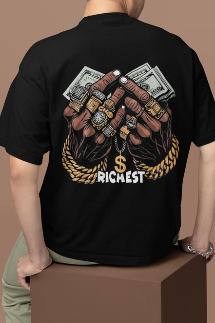 'Richest Hands' Heavyweight Oversized T-Shirt