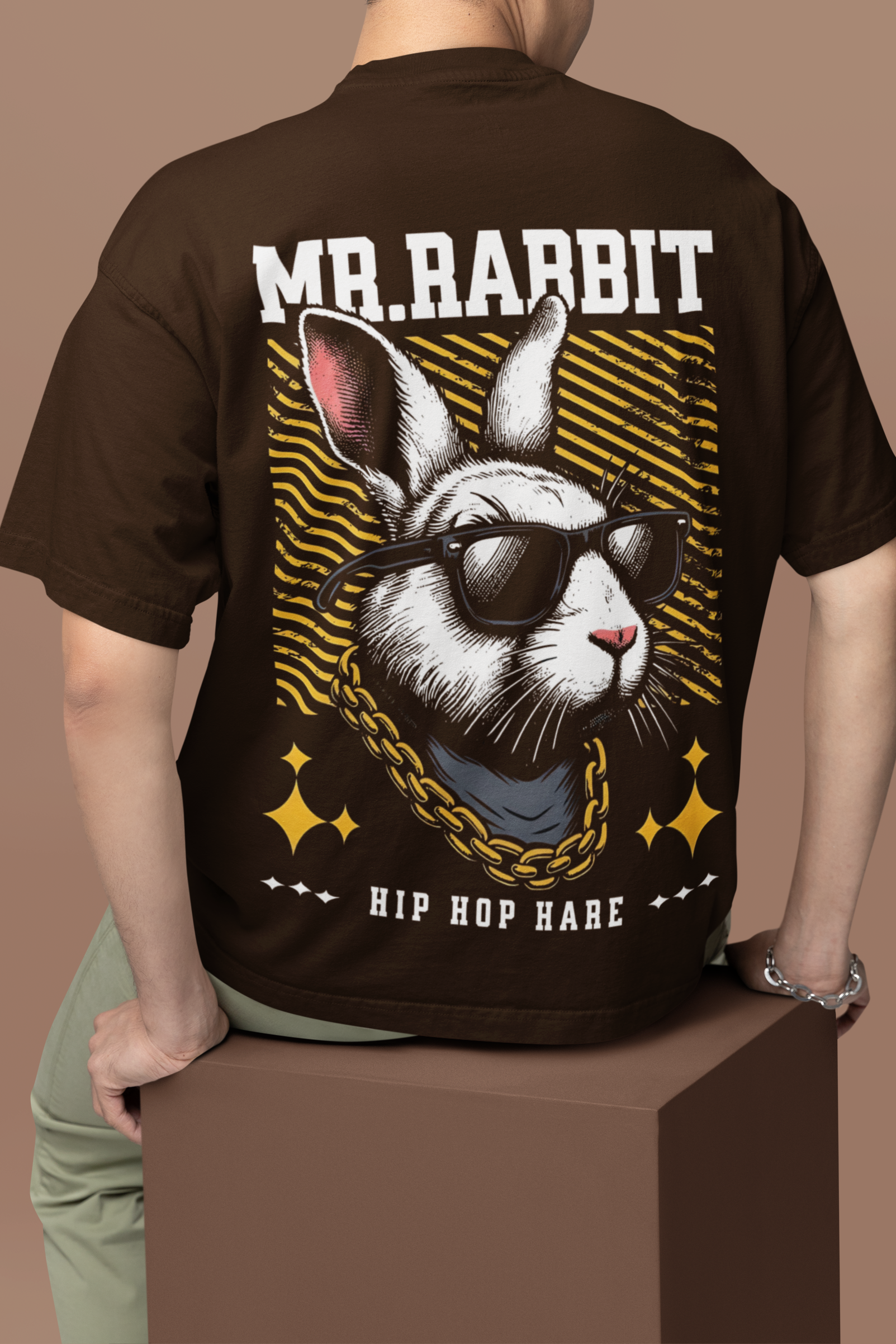 'Hip Hop Hare' Heavyweight Oversized T-Shirt