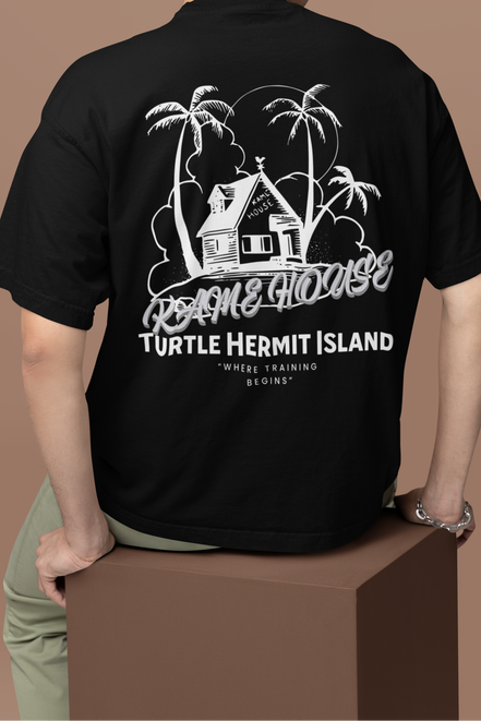 Kame House Oversized Tee – Turtle Hermit Island