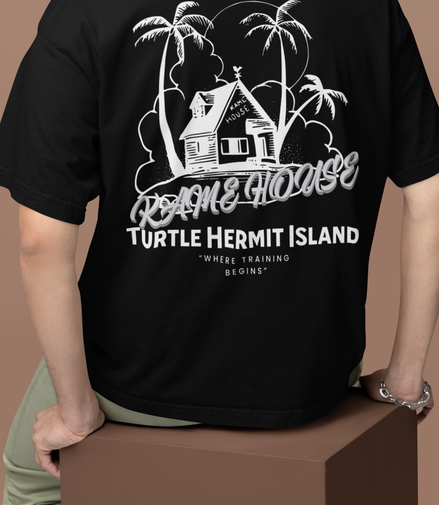 Kame House Oversized Tee – Turtle Hermit Island