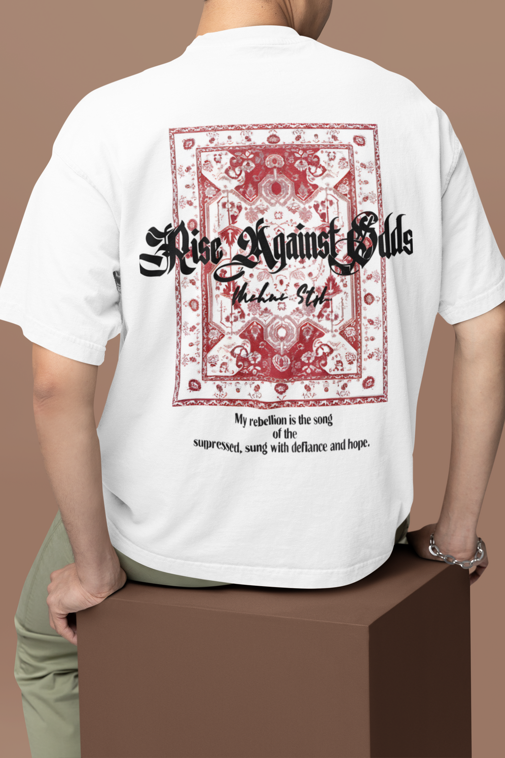 'Rise Against Odds' Heavyweight Oversized T-Shirt