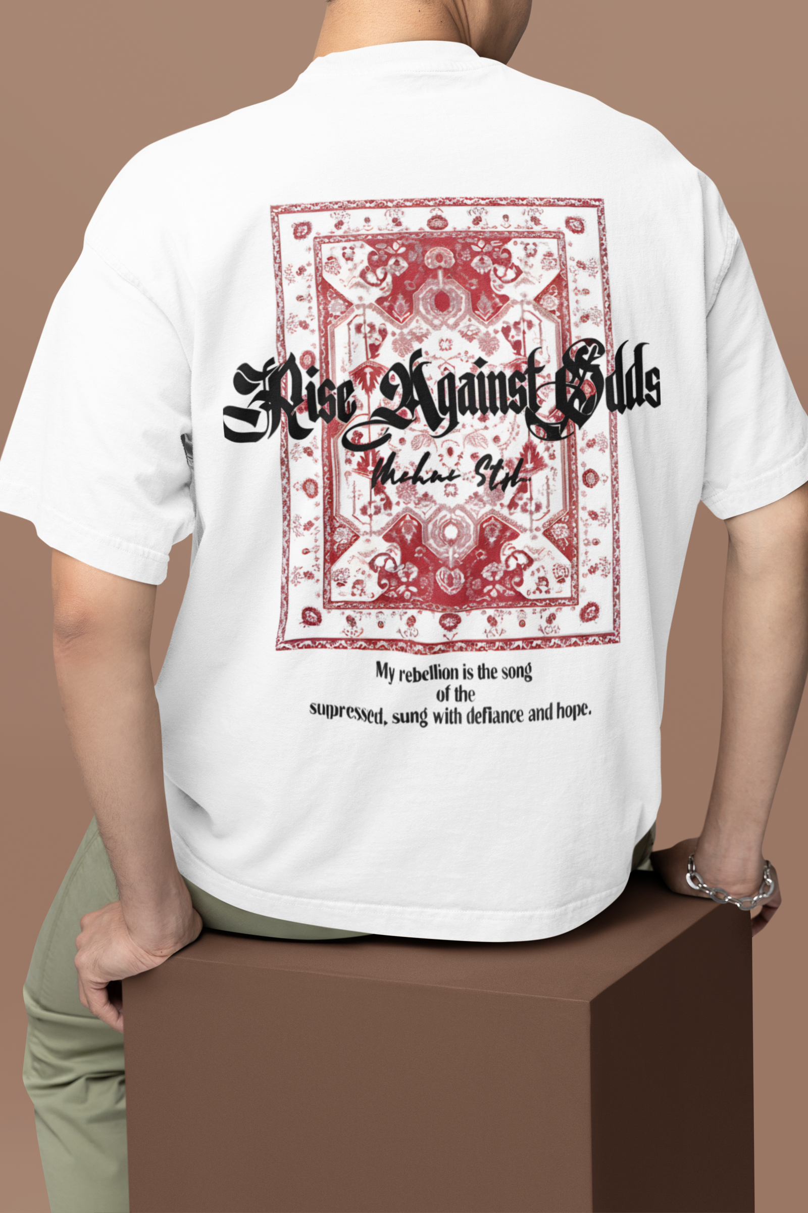 'Rise Against Odds' Heavyweight Oversized T-Shirt