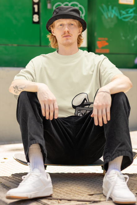 Unisex Oversized French Terry T-shirt| Cyber Bunny