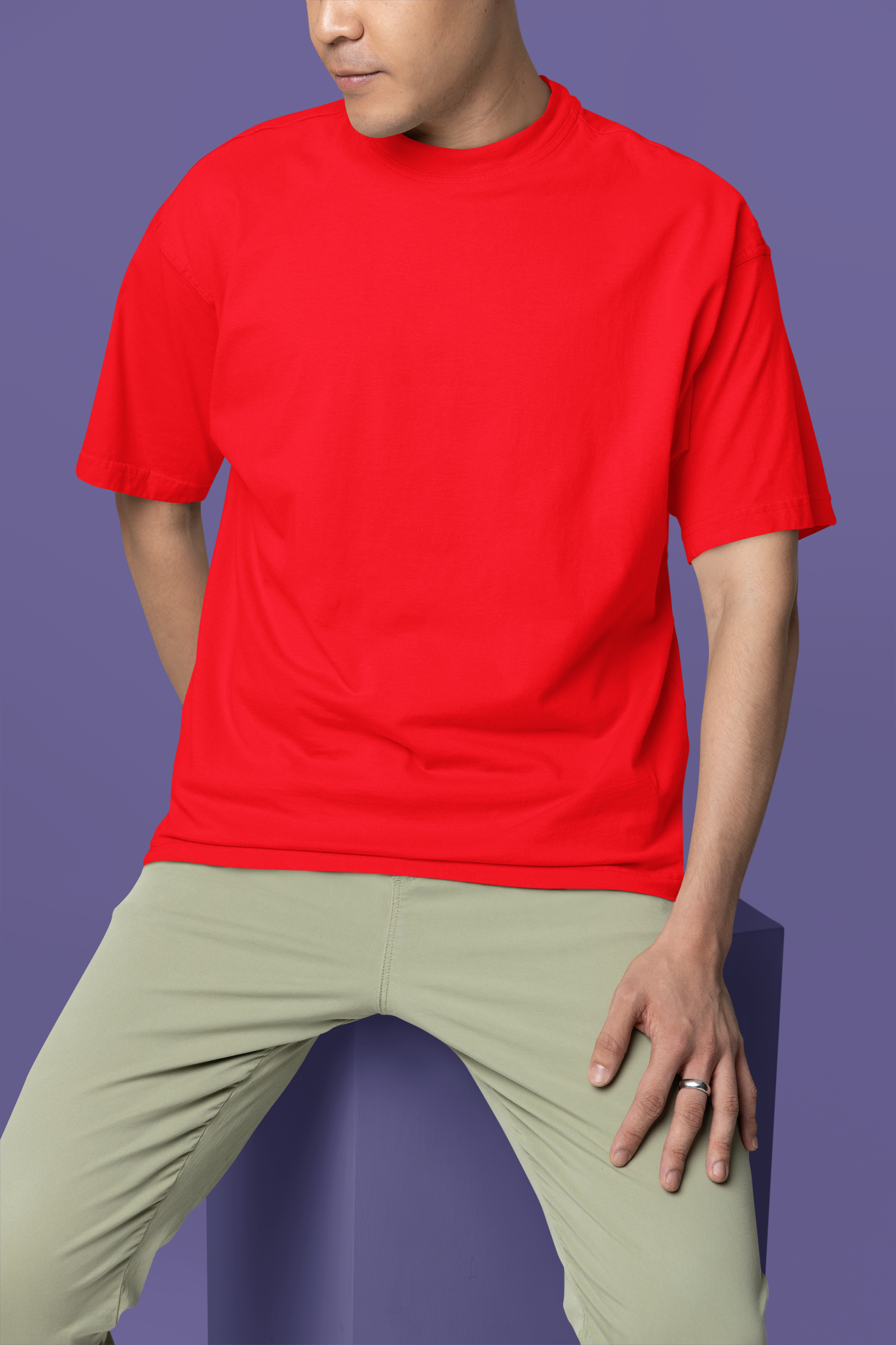 Unisex Oversized Plain French Terry T-shirt