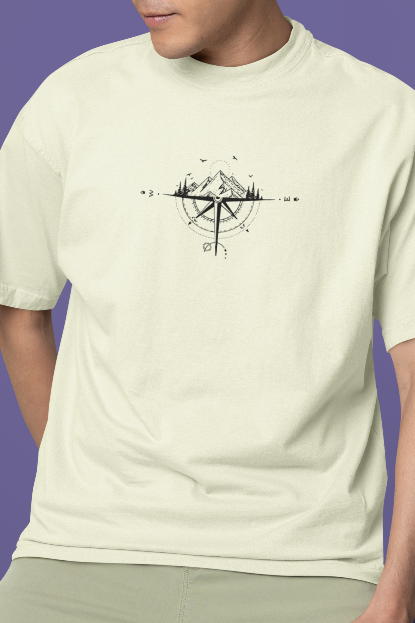 Wanderlust Compass: 240 GSM French Terry Tee