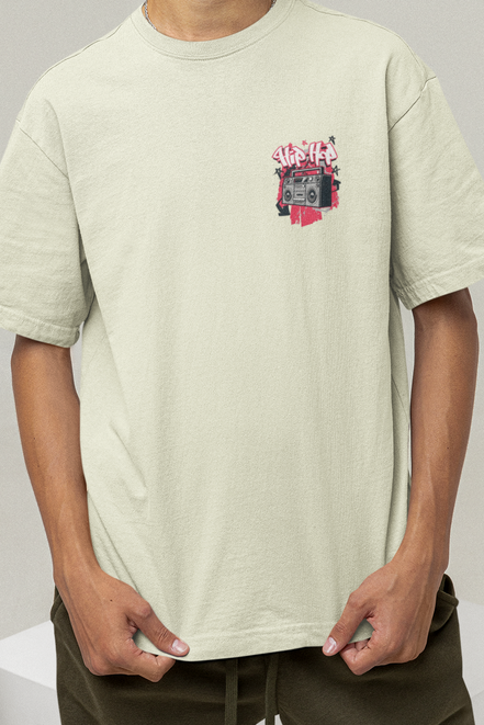 'Hip Hop Boombox' Heavyweight Oversized T-Shirt