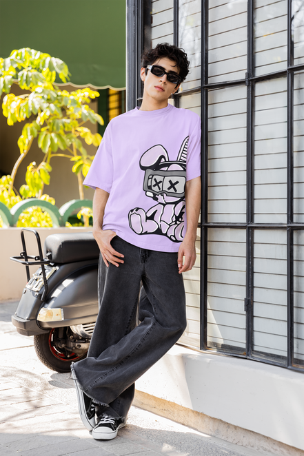 Unisex Oversized French Terry T-shirt| Cyber Bunny