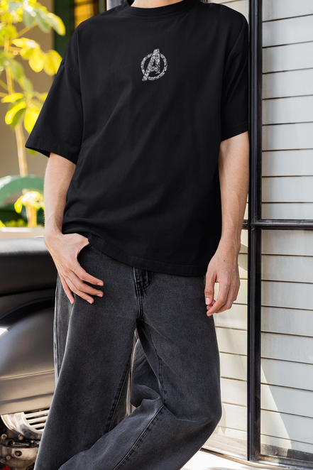 Oversized French Terry T-Shirt| Avengers Assemble Comic