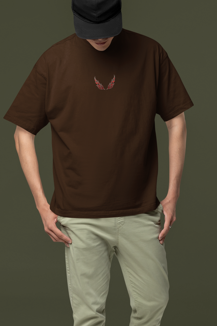 'Tribal Flame' Heavyweight Oversized T-Shirt