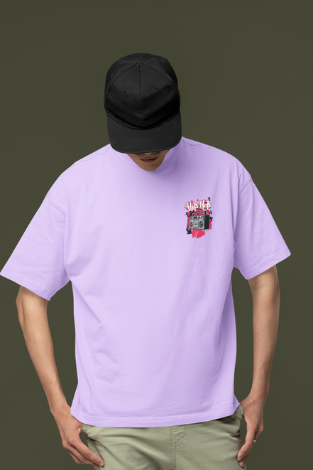 'Hip Hop Boombox' Heavyweight Oversized T-Shirt