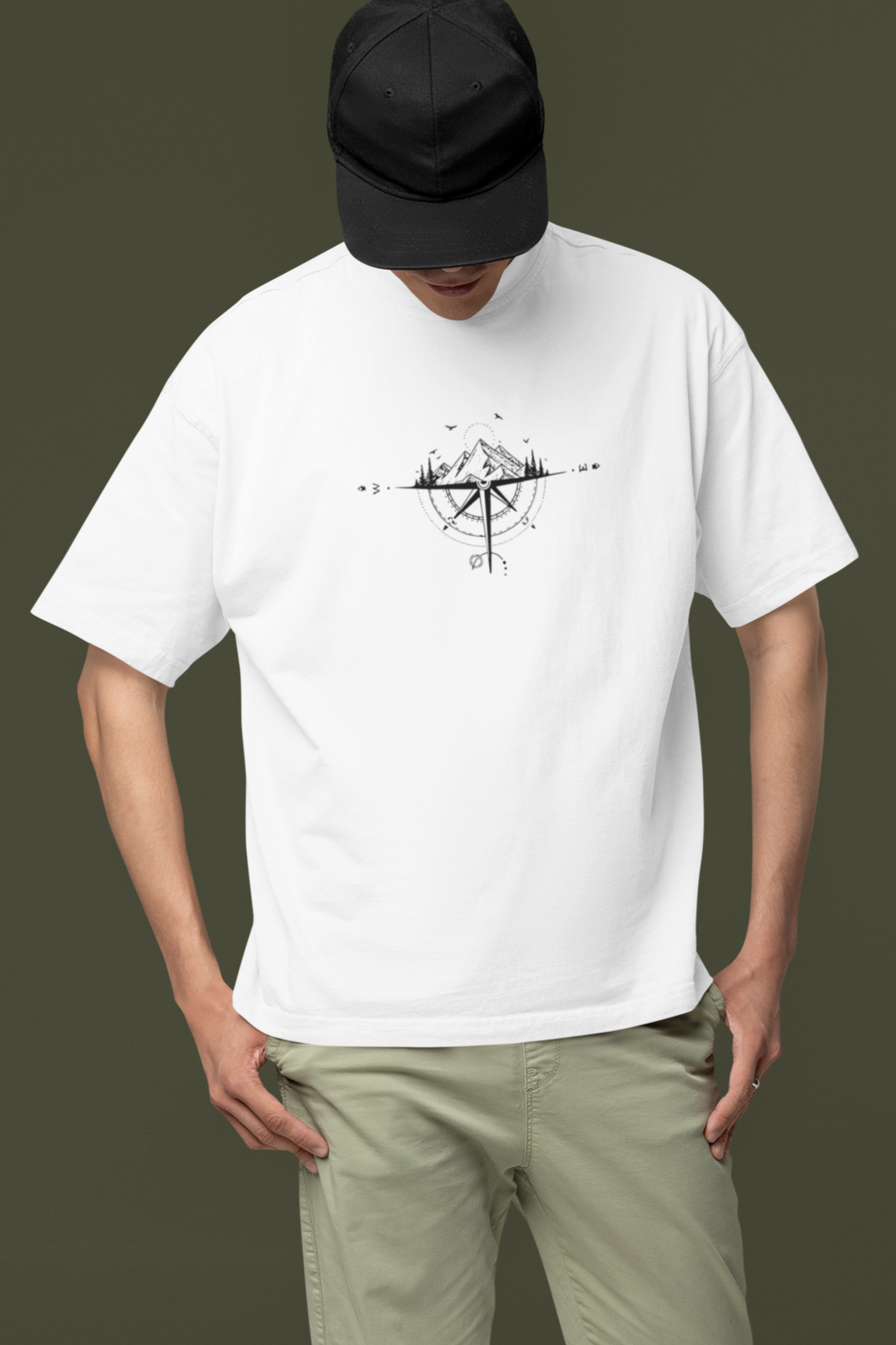 Wanderlust Compass: 240 GSM French Terry Tee