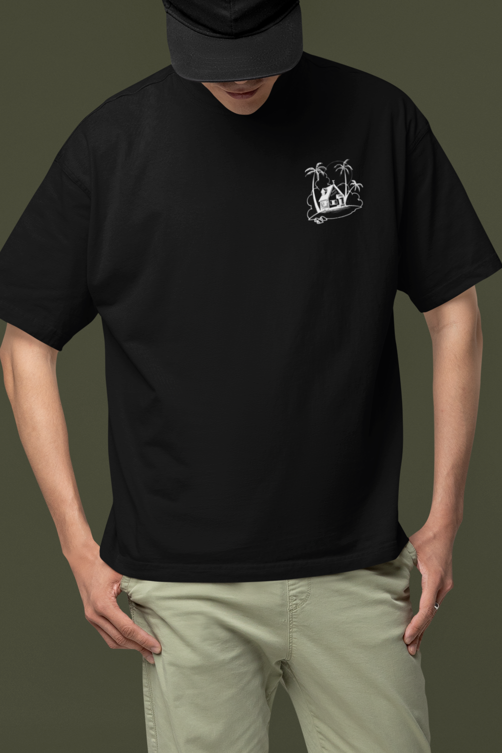 Kame House Oversized Tee – Turtle Hermit Island